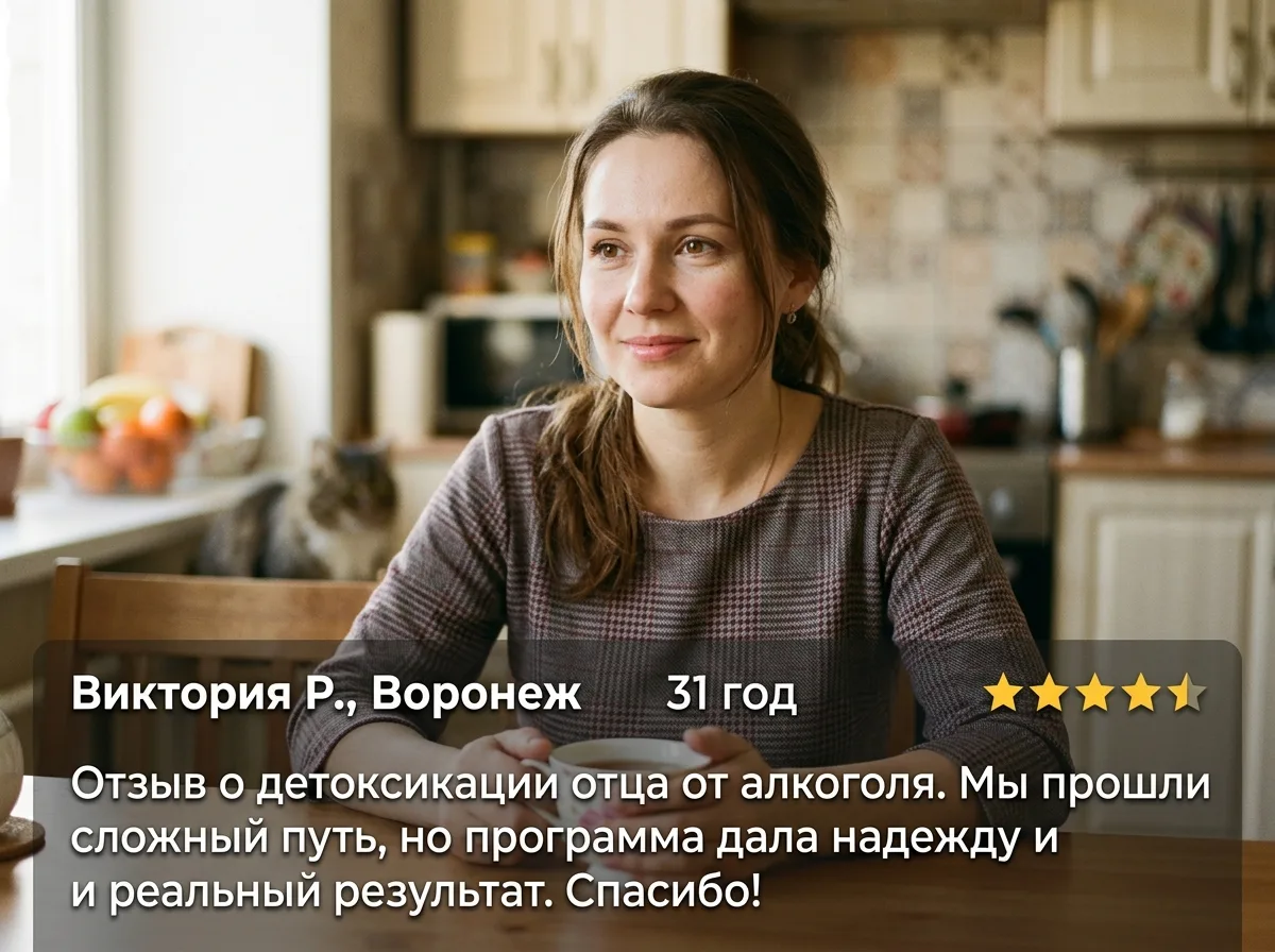Аватар Виктории Р., женщина 31 год из Воронежа, отзыв о детоксикации отца от алкоголя